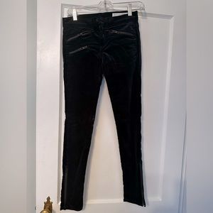 Rag and Bone velvet low rise skinny zip pants 24